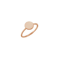 Ring Signet Stackable Round Bead rose (14K) utama - Popular Jewelry - New York