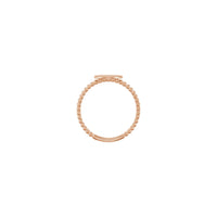 Round Bead Stackable Signet Ring rose (14K) setting - Popular Jewelry - New York
