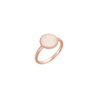 ګردي بیډډ سټکیبل سیګنیټ حلقه ګلاب (14K) اصلي - Popular Jewelry - نیو یارک