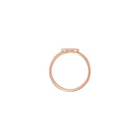 Round Stackable Signet Ring rose (14K) setting - Popular Jewelry - New York