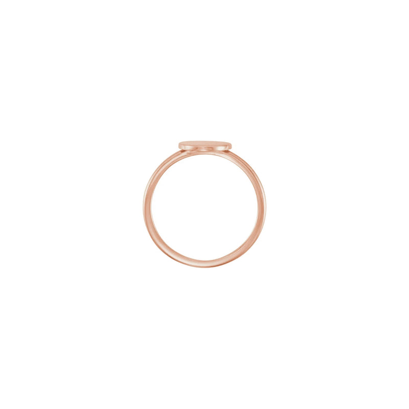 Round Stackable Signet Ring rose (14K) setting - Popular Jewelry - New York