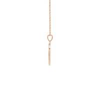 Script Font Love Medallón grabado collar rosa (14K) lado - Popular Jewelry - Nueva York