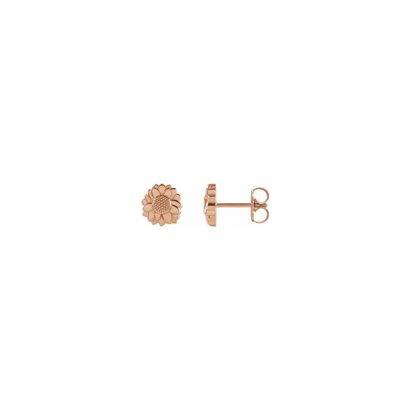 Sunflower Stud Earrings rose (14K) main - Popular Jewelry - New York