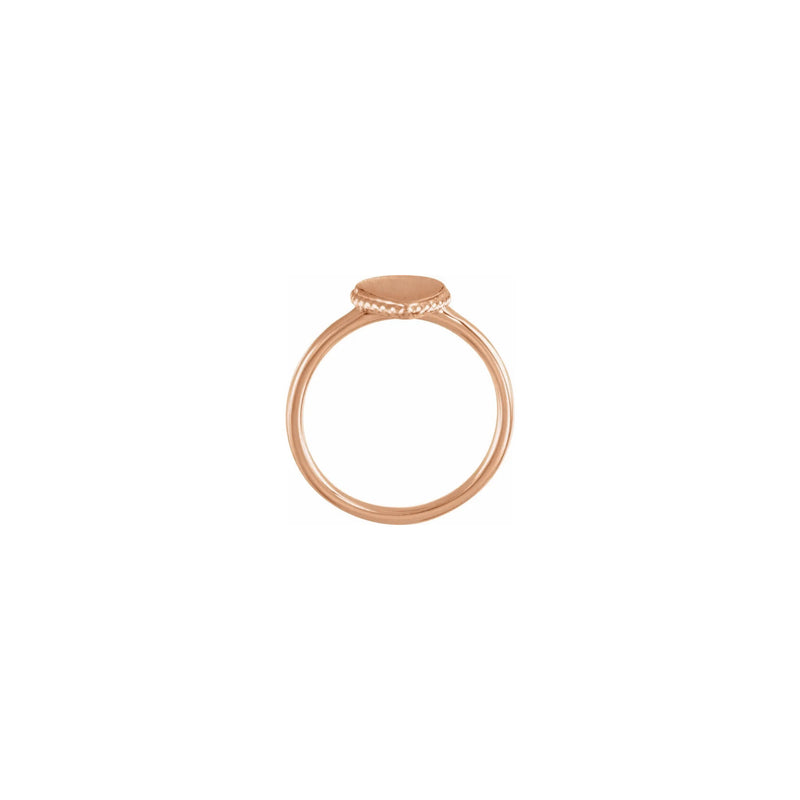 Teardrop Beaded Stackable Signet Ring rose (14K) setting - Popular Jewelry - New York