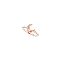 Tilted Crescent Moon Stackable Ring rose (14K) diagonal - Popular Jewelry - New York