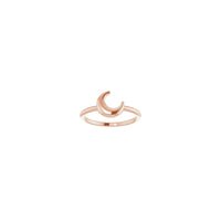 Tilted Crescent Moon Stackable Ring rozo (14K) antaŭa - Popular Jewelry - Novjorko