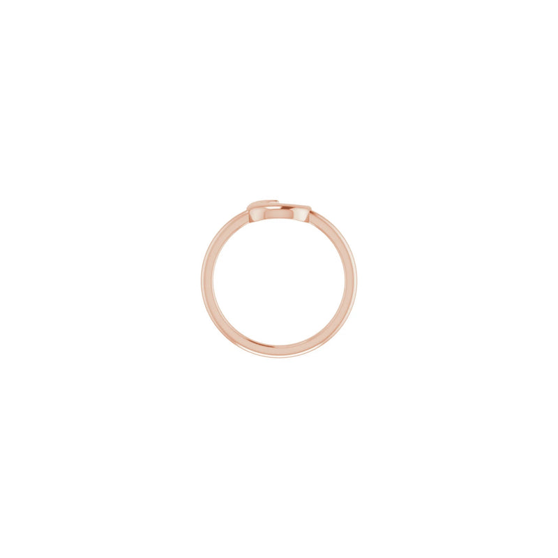 Tilted Crescent Moon Stackable Ring rose (14K) setting - Popular Jewelry - New York