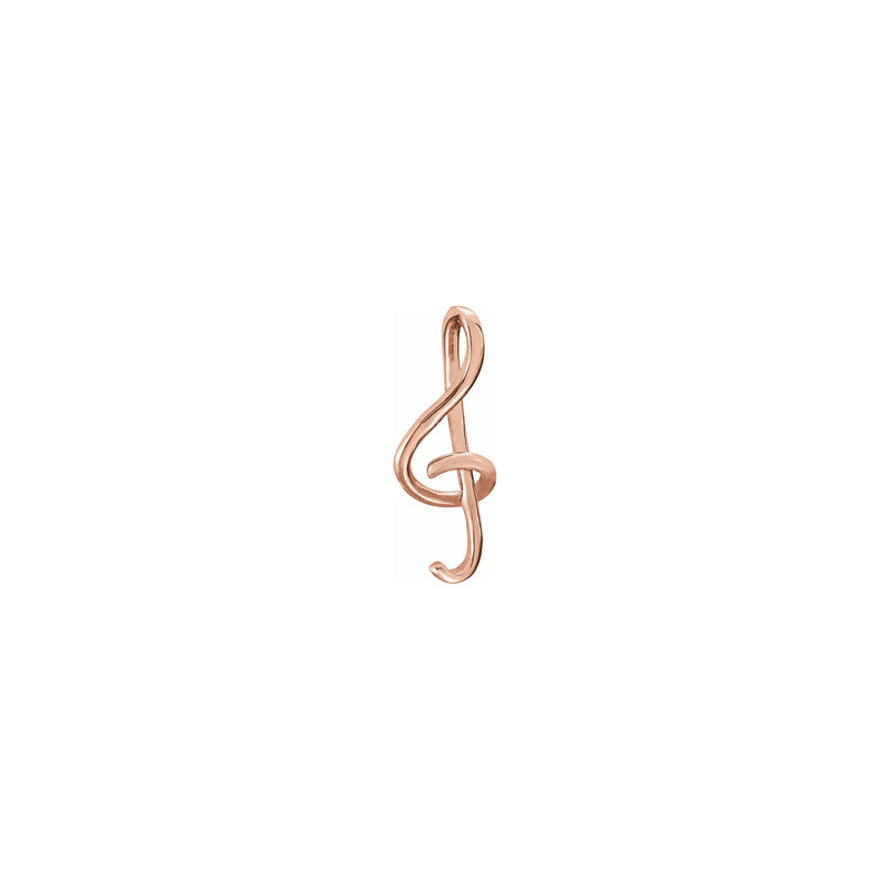 Treble Clef Musical Note Pendant rose (14K) front - Popular Jewelry - New York