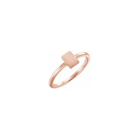 Vertical Rectangle Stackable Signet Ring rose (14K) ka sehloohong - Popular Jewelry - New york