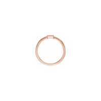 Anello con sigillo impilabile rettangolare verticale con montatura rosa (14K) - Popular Jewelry - New York