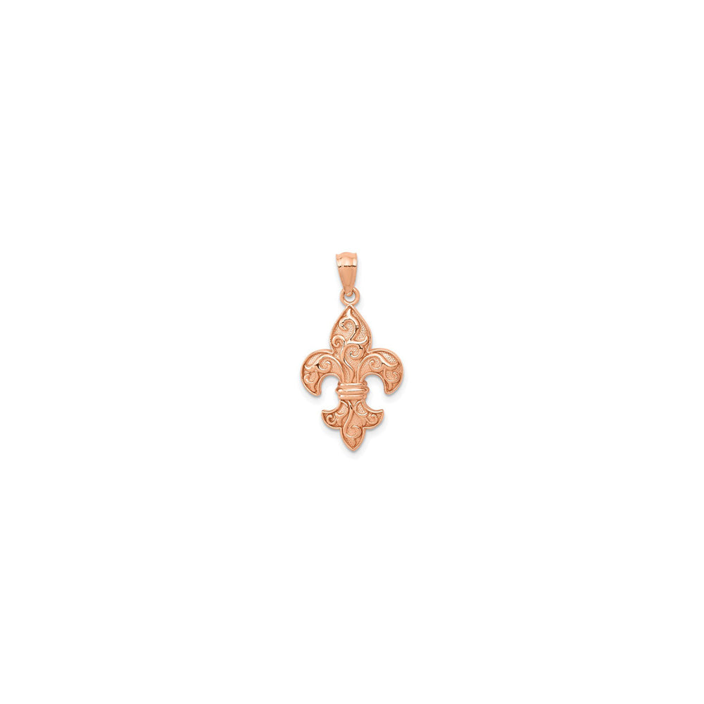 Vined Fleur De Lis Pendant (14K) front - Popular Jewelry - New York