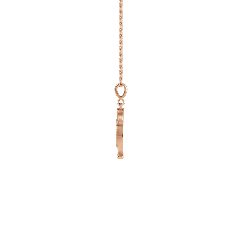 Virgin Mary Cross Necklace rose (14K) side - Popular Jewelry - New York