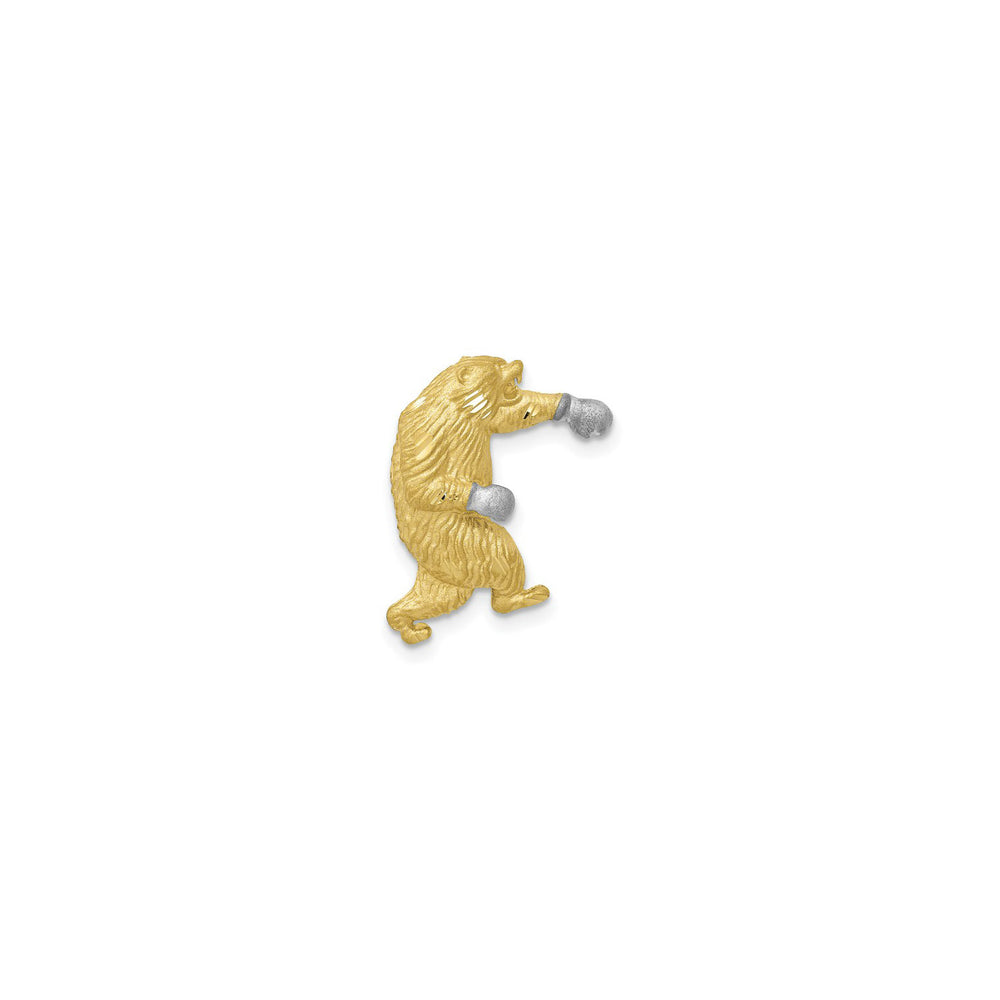Boxing Bear Pendant (14K) front - Popular Jewelry - New York
