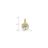 Escala penjoll cercle arbre fulles daurades (14K) - Popular Jewelry - Nova York