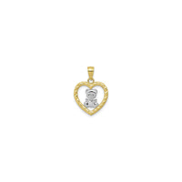 Teddy Bear Heart Pendant (10K) frontal - Popular Jewelry - New York