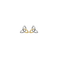 Two-Toned Trinity Stud Earrings (14K) front - Popular Jewelry - New York