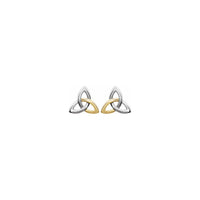 گوشواره میخی دو رنگ Trinity (14K) در جلو - Popular Jewelry - نیویورک