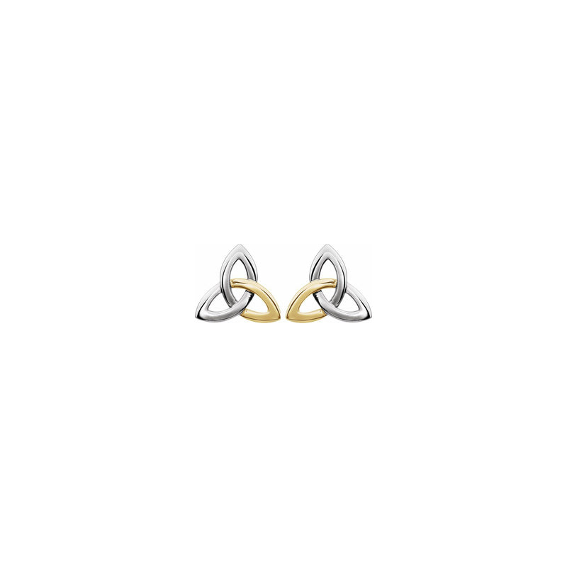 Two-Toned Trinity Stud Earrings (14K) front - Popular Jewelry - New York