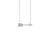 Arrow Necklace white (14K) front - Popular Jewelry - New York