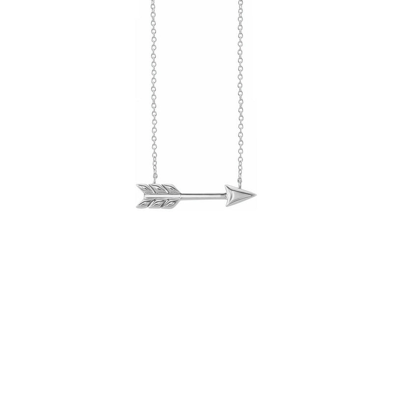 Arrow Necklace white (14K) front - Popular Jewelry - New York
