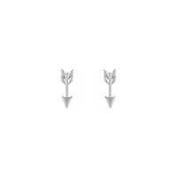 Arrow Stud Earrings white (14K) front - Popular Jewelry - New York