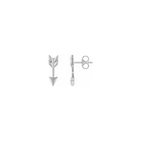 Arrow Stud Earrings white (14K) main - Popular Jewelry - New York