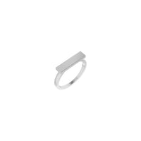 Anell de barres de barres blanc (14K) principal - Popular Jewelry - Nova York