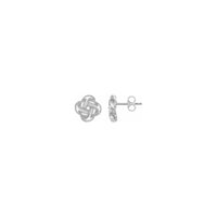 鑲邊愛之結耳釘白色 (14K) 主 - Popular Jewelry - 紐約
