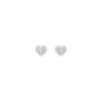 Broken Heart Stud Earrings white (14K) front - Popular Jewelry - New York