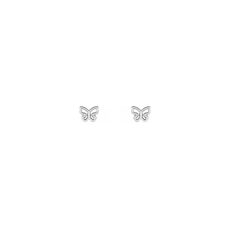 Butterfly Contour Stud Earrings yellow (14K) front - Popular Jewelry - New York