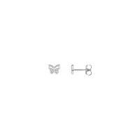 گوشواره میخی کانتور پروانه سفید (14K) اصلی - Popular Jewelry - نیویورک