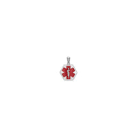 Caduceus Hexagon Medical Pendant white (14K) front - Popular Jewelry - New York