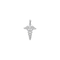 Caduceus Pendant white (14K) front - Popular Jewelry - New York