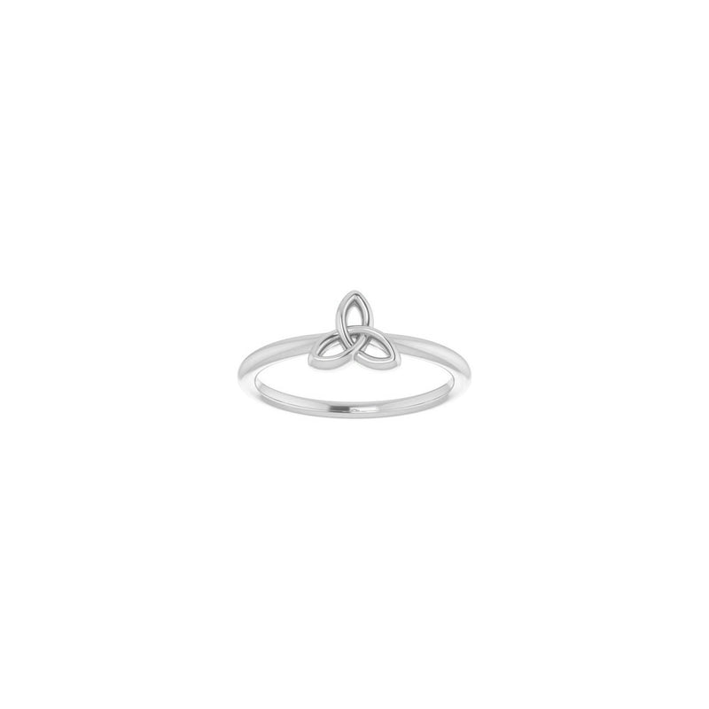 Celtic-Inspired Trinity Stackable Ring white (14K) front - Popular Jewelry - New York