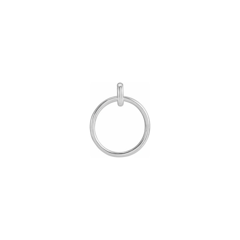 Circle Pendant white (14K) front - Popular Jewelry - New York