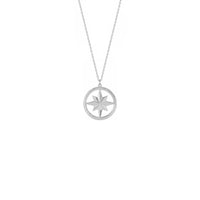 Kompas Kalung putih (14K) depan - Popular Jewelry - New York