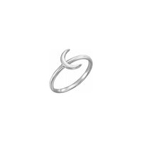 Crescent Moon Stackable Ring white (14K) main - Popular Jewelry - New York