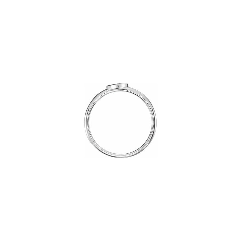 Crescent Moon Stackable Ring white (14K) setting - Popular Jewelry - New York