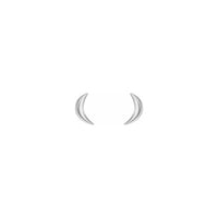 Crescent Moon Stud Earrings white (14K) front - Popular Jewelry - New York