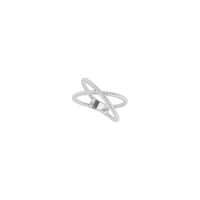 Criss-Cross Rope Ring white (14K) diagonal - Popular Jewelry - New York