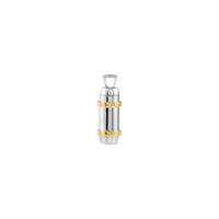 Cylinder Ash Holder Two-Tone Pendant white (14K) side - Popular Jewelry - New York