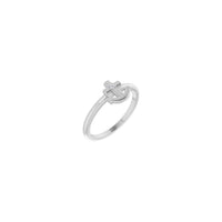 Diamond Anchor Cross Ring putih (14K) utama - Popular Jewelry - New York