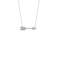 Diamond Arrow Necklace white (14K) front - Popular Jewelry - New York