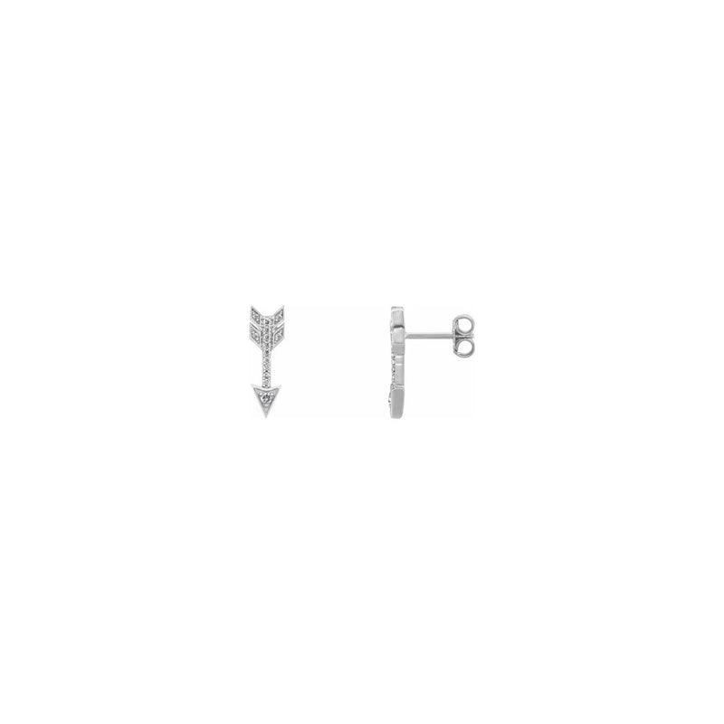 Diamond Arrow Stud Earrings (14K) – Popular J