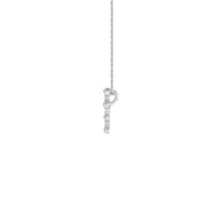 Diamond Beaded Cross Necklace white (14K) side - Popular Jewelry - New York