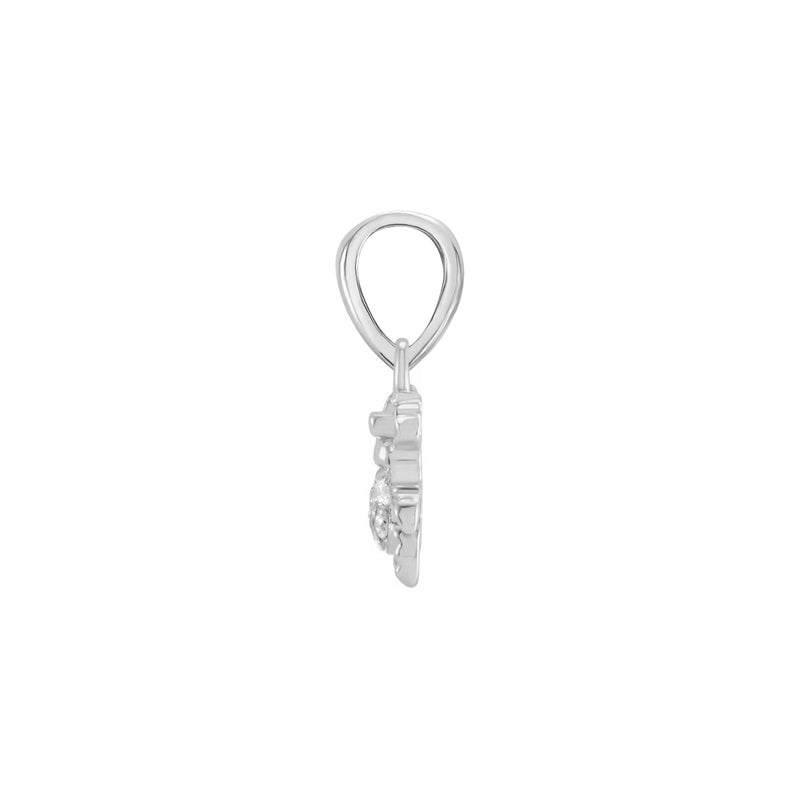 Diamond Bettle Pendant white (14K) side - Popular Jewelry - New York