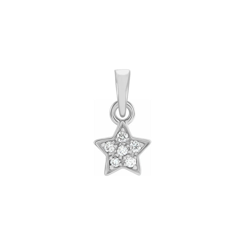 Diamond Cluster Star Pendant white (14K) front - Popular Jewelry - New York