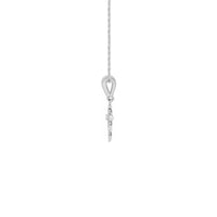 Diamond Drop Cross Necklace white (14K) side - Popular Jewelry - New York