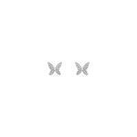 Diamond Fairy Butterfly Stud Earrings white (14K) front - Popular Jewelry - New York