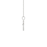 Diamond Incrusted Ankh Necklace white (14K) side - Popular Jewelry - New York
